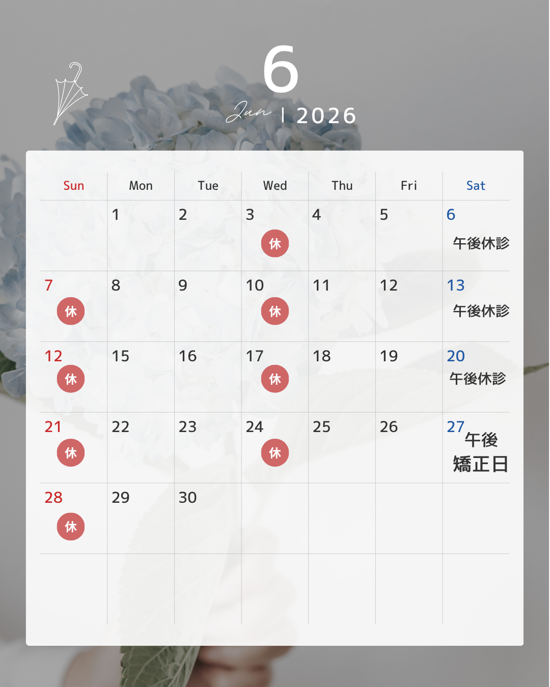 🦷6月診療日のご案内🦷